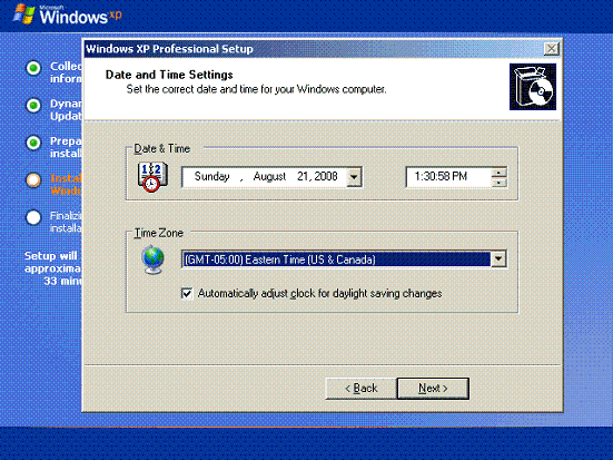 Date and Time Settings